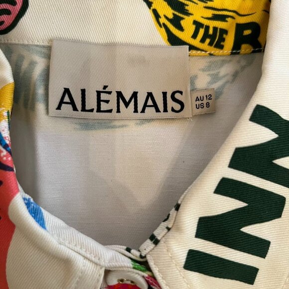 NWOT ALEMAIS x Alan Berry Rhys Samaki Cropped Organic Cotton Shirt Women's Sz 8 - Picture 5 of 16
